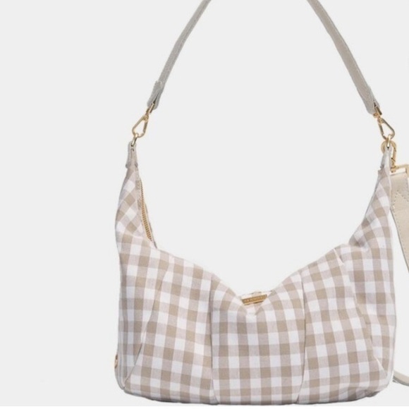 Hammitt Morgan Bag in Dandelion Gingham Shoulder/Crossbody Croissant Shape - Picture 1 of 13
